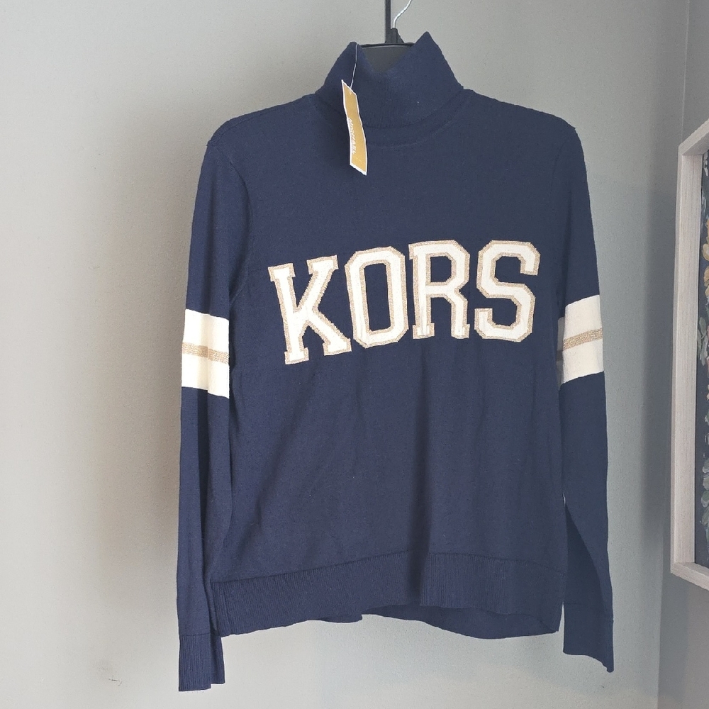 Michael Kors Navy Turtleneck Sweater NWT Size Medium